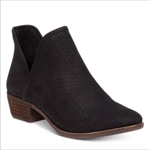 Lucky Brand Baley Black Suede Ankle Booties Size 6 - Picture 2 of 9